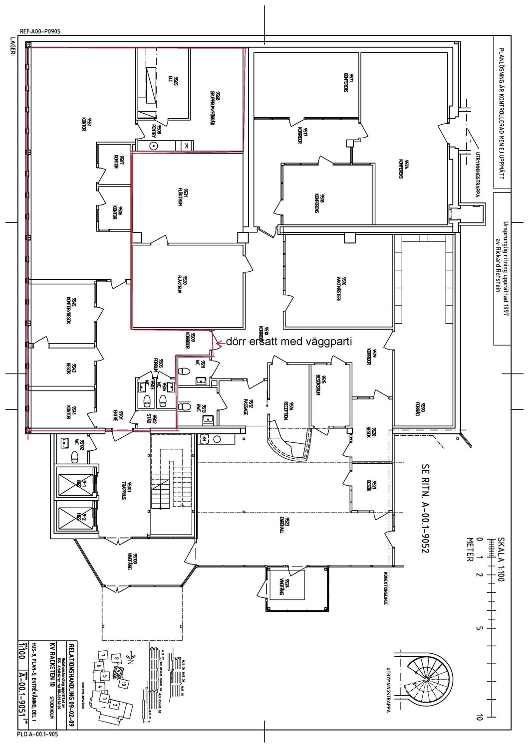 Planlösning (röd markerade) 