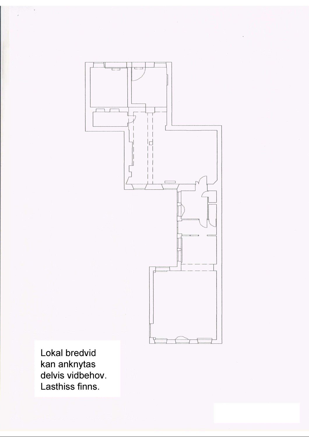 Planskiss, entré från gatan är i norr