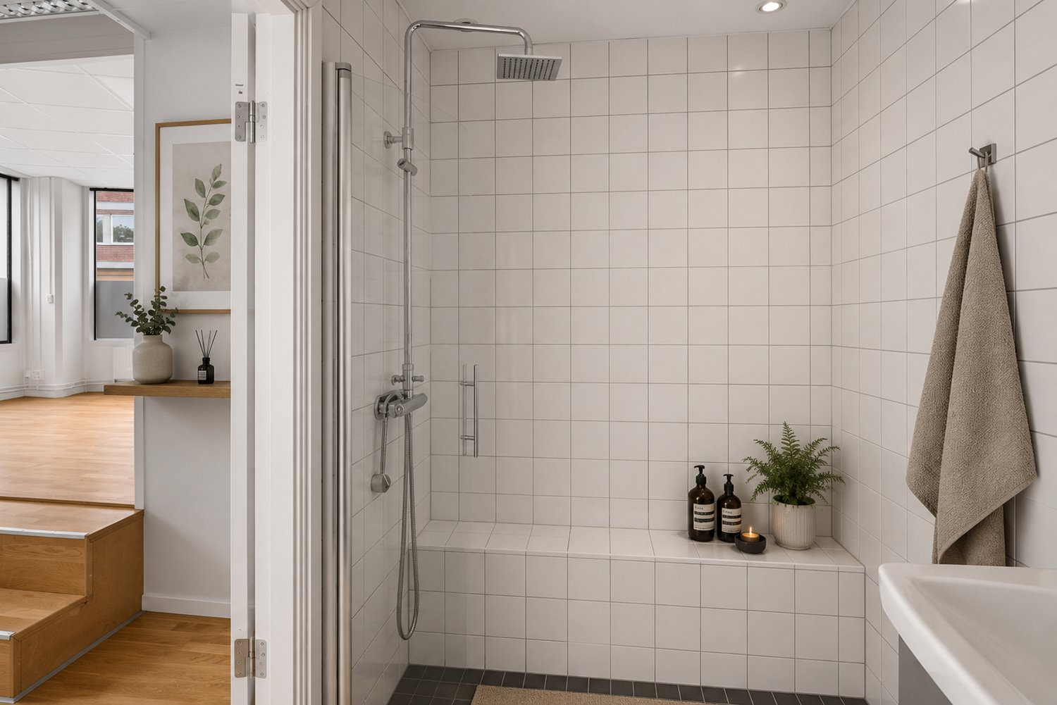 Modern badrum med minimalistisk design