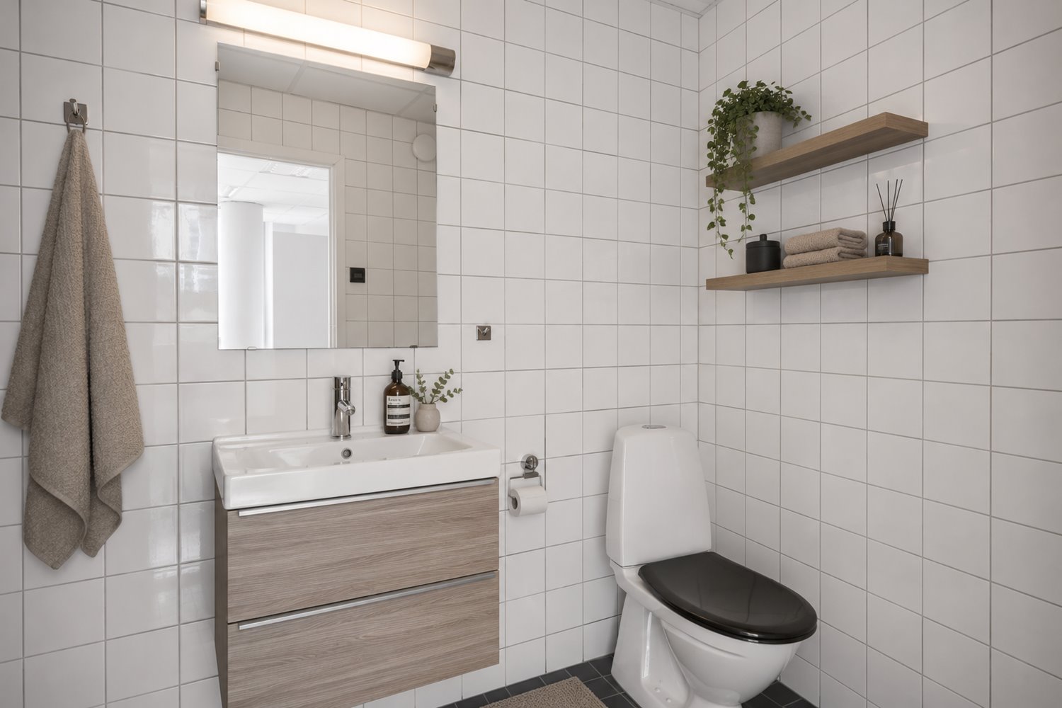 Modern skandinavisk badrumsinredning