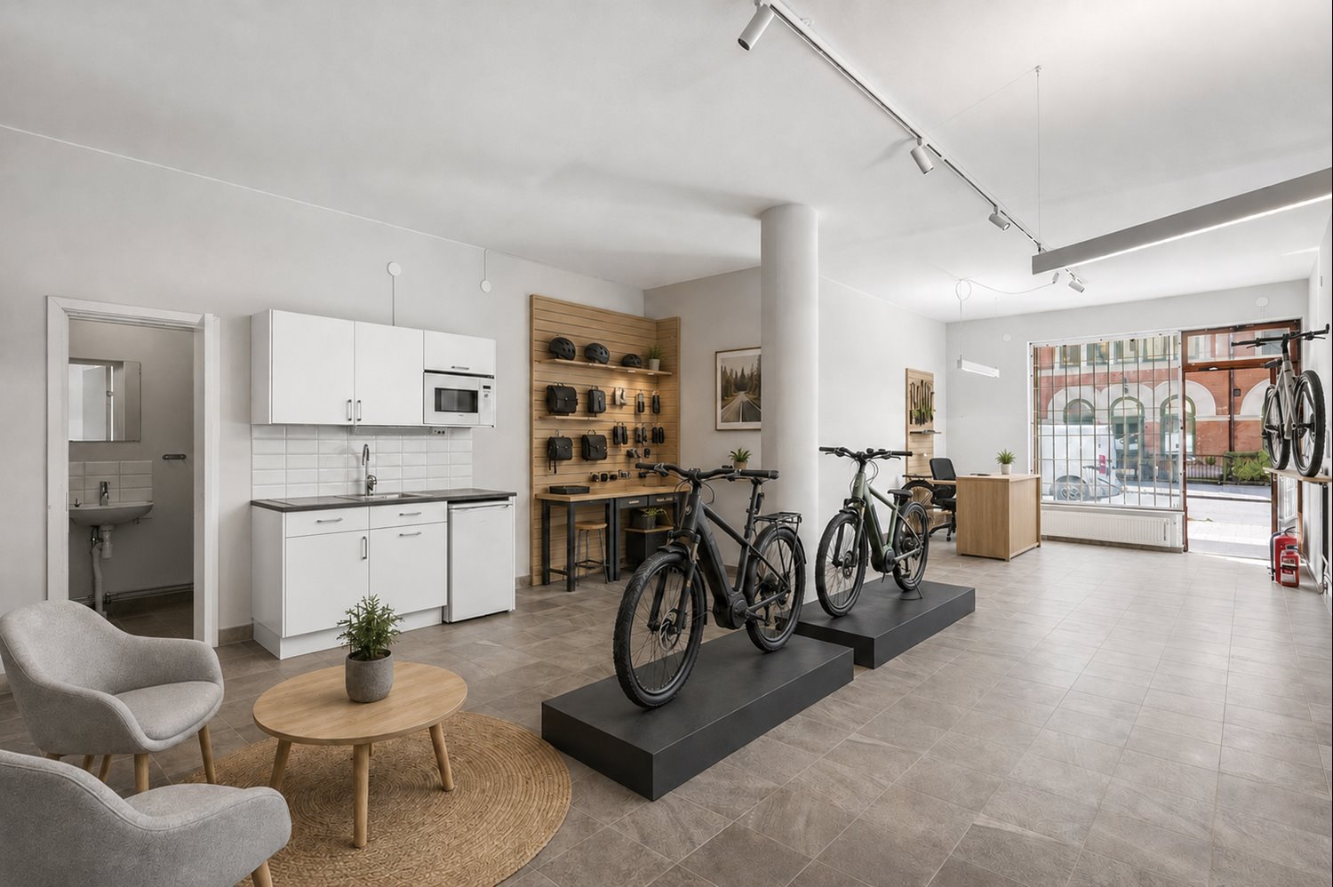 AI-visualisering – premiumbutik för elcyklar (2)
