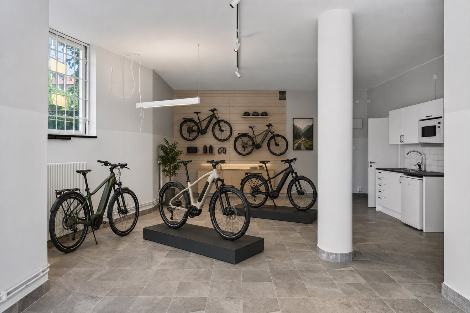 AI-visualisering – premiumbutik för elcyklar