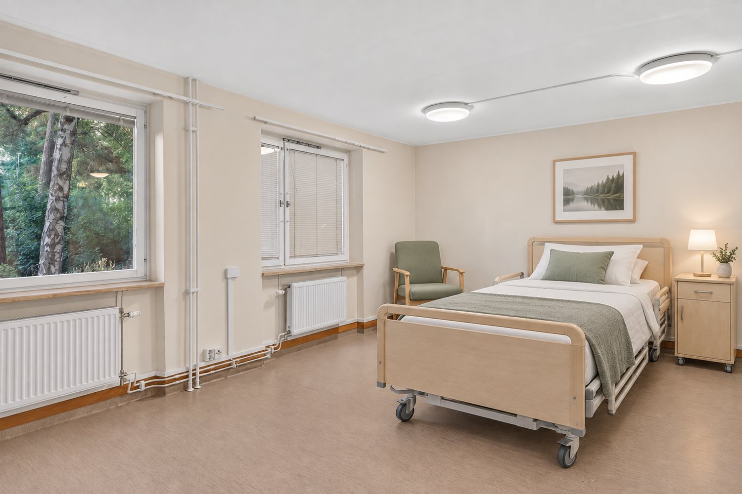 Virtuellt möblerat för vård.